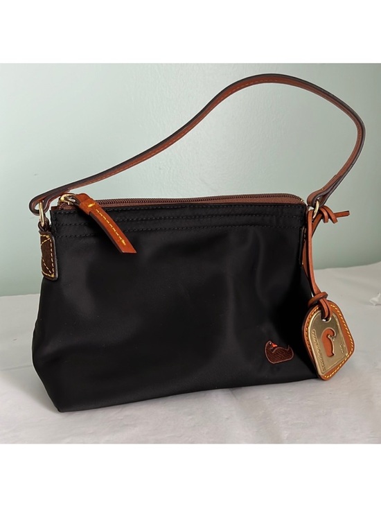 Dooney & Bourke Handbags - Dooney & Bourke Italian Nylon & Leather Pouchette, Mini Handbag & Purse Charm